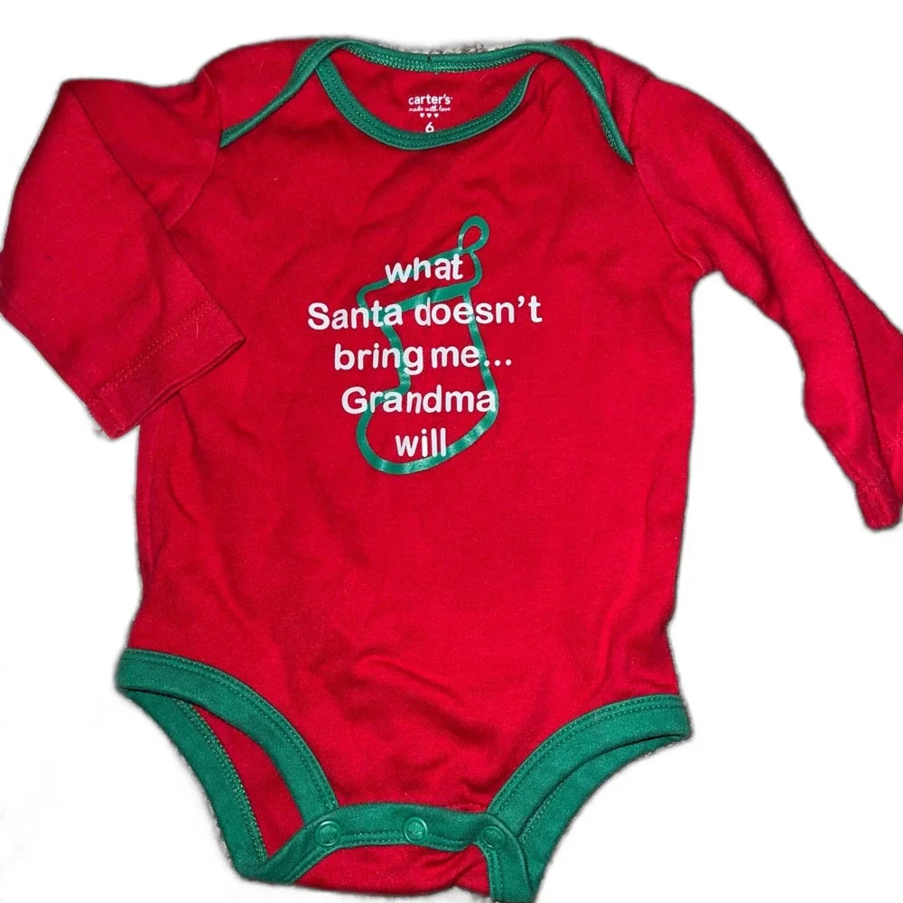 Carters Christmas Long Sleeve Shirts 6 Months